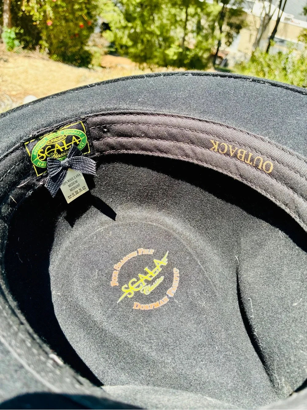 100% wool black fedora medium